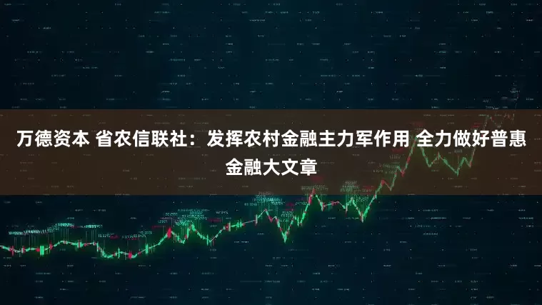 万德资本 省农信联社：发挥农村金融主力军作用 全力做好普惠金融大文章