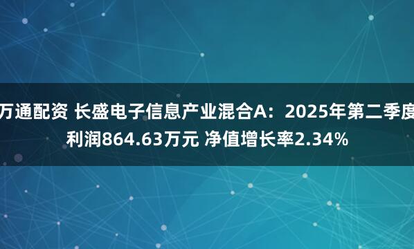 万通配资 长盛电子信息产业混合A：2025年第二季度利润864.63万元 净值增长率2.34%